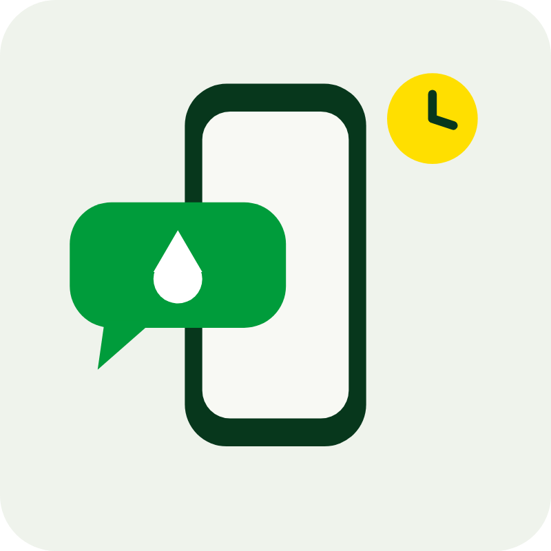 Ilustração: lembrete de lavagem enviado pelo WhatsApp