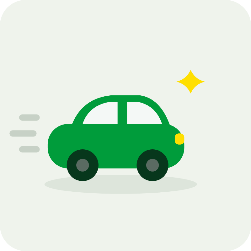 Ilustração: carro brilhando rodando como um outdoor