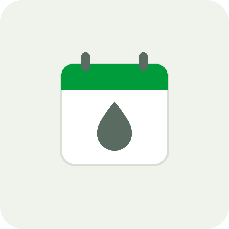 Ilustração: calendário com gota de óleo