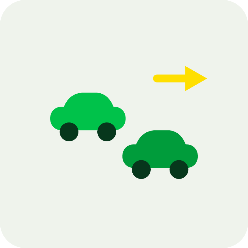 Ilustração: fluxo de carros na pista