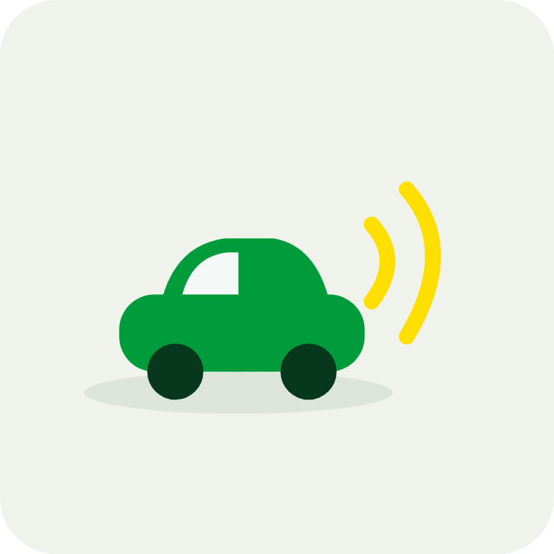 Ilustração: carro espalhando a marca pela cidade