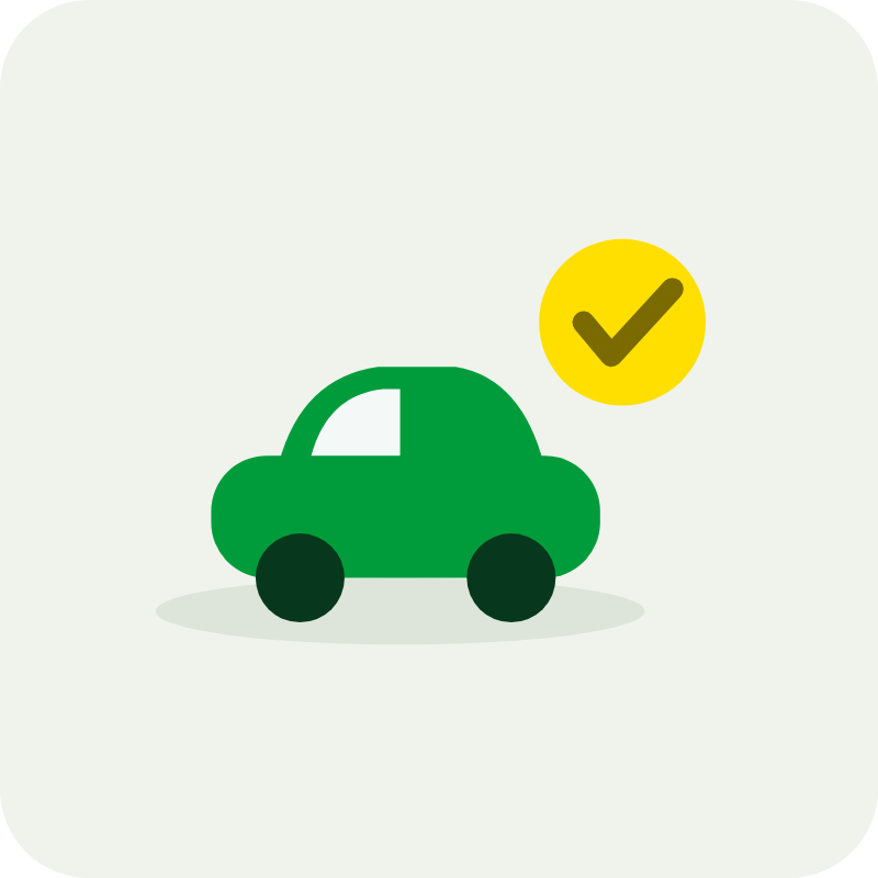 Ilustração: carro com selo de segurança aprovada
