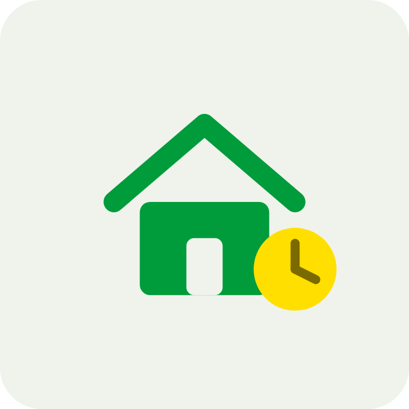 Ilustração: casa com relógio do ciclo longo