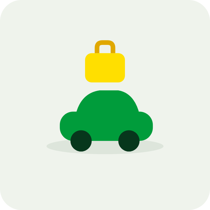 Ilustração: carro do corretor com maleta